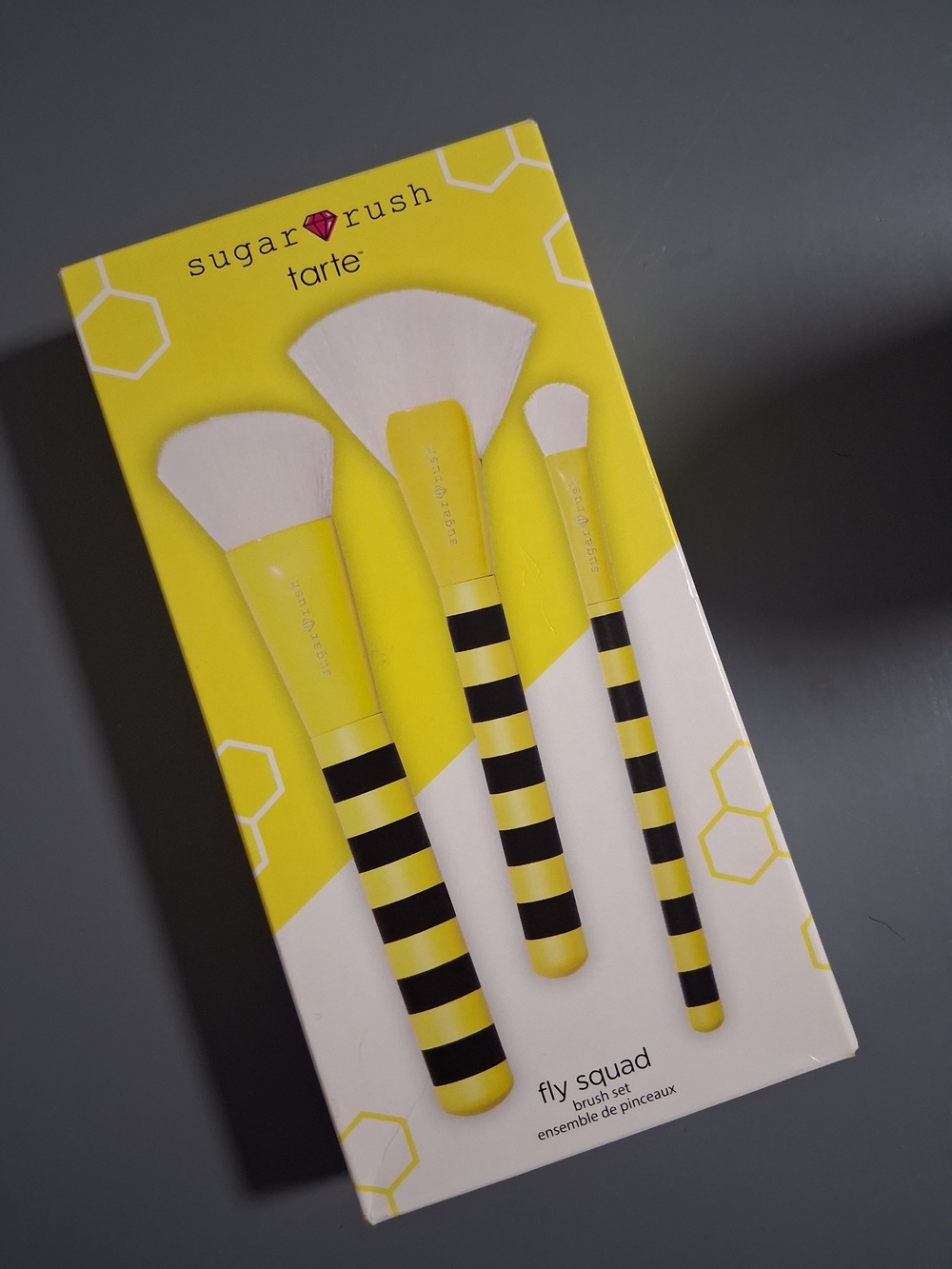 tarte Yellow & Black Stripe Sugar Rush Fly Squad Makeup Brush Set